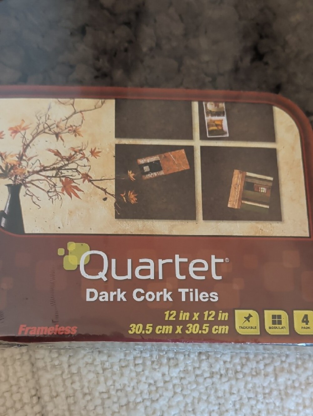 Quartet Dark Cork Tiles - Dark Brown 4 Pack - Picture 2 of 4